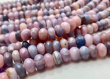 8mm 9mm 10mm 100% All Natural Faceted Rondelle Lavender Opal Gemstone Beads Genuine Lavender Pink Purple Opal Beads 8 Inches Strand #3735