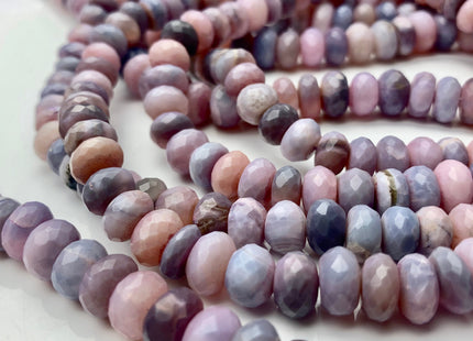 8mm 9mm 10mm 100% All Natural Faceted Rondelle Lavender Opal Gemstone Beads Genuine Lavender Pink Purple Opal Beads 8 Inches Strand #3735