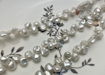 7-8mm AAAAA Natural White Keshi Freshwater Pearl Super High Luster Genuine Top Drilled Dancing Keshi Pearl Beads 83 Pieces #P1577