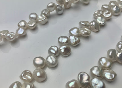 7-8mm AAAAA Natural White Keshi Freshwater Pearl Super High Luster Genuine Top Drilled Dancing Keshi Pearl Beads 83 Pieces #P1577
