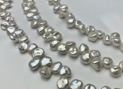 7-8mm AAAAA Natural White Keshi Freshwater Pearl Super High Luster Genuine Top Drilled Dancing Keshi Pearl Beads 83 Pieces #P1577