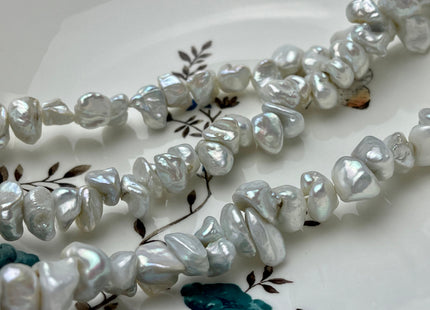 10-12 mm Natural White Freshwater Keshi Nugget Pearl Beads Genuine Natural White Freshwater Top Or Center Drilled Keshi Pearl B Grade #P1585