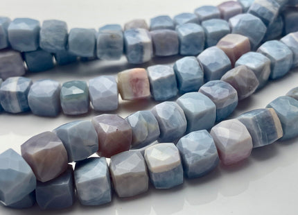 6-8mm Half Strand Faceted Cube Dice Shape Multi Lavender Opal Beads Genuine Diamond Cut Light Gray Purple Pink Opal Beads 8 Inches #3761