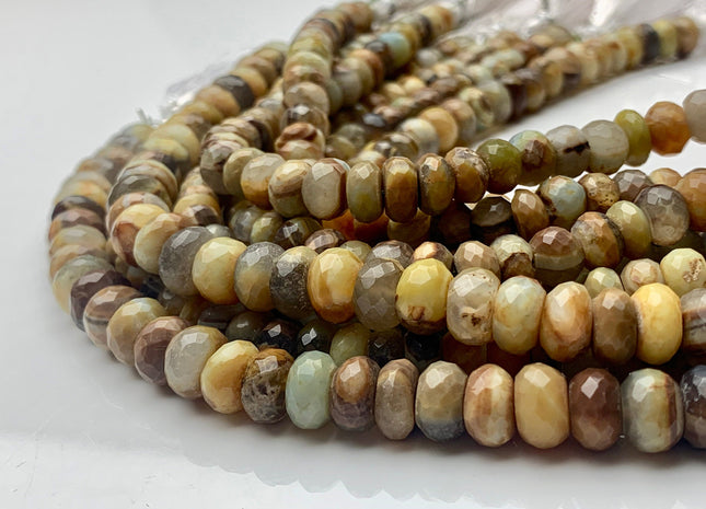 6mm 8mm 9mm Natural AAA Yellow Jasper Beads Faceted Rondelle Quality Yellow Brown Green Jasper Beads 8 inches Strand #3739
