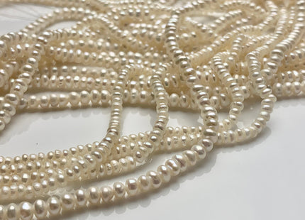 1x2.5-3 mm AA Natural White Potato Button Seed Freshwater Pearl Beads Natural White Pearls Natural Genuine Freshwater Small Tiny Pearl #79