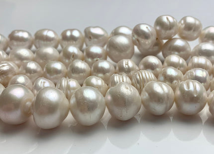 12-16 mm Natural White Jumbo Size Freshwater Baroque Pearl Beads Genuine Natural White Large Baroque Pearl Beads 27-28 Beads #P1588
