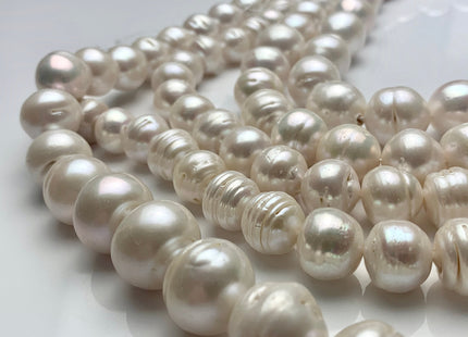 12-16 mm Natural White Jumbo Size Freshwater Baroque Pearl Beads Genuine Natural White Large Baroque Pearl Beads 27-28 Beads #P1588