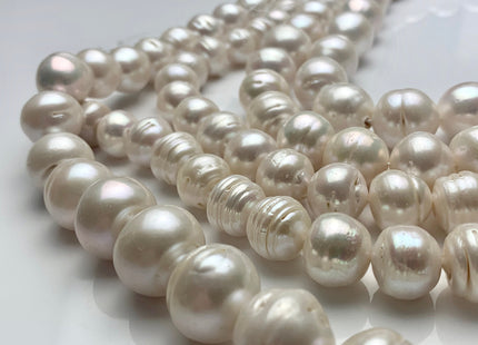 12-16 mm Natural White Jumbo Size Freshwater Baroque Pearl Beads Genuine Natural White Large Baroque Pearl Beads 27-28 Beads #P1588