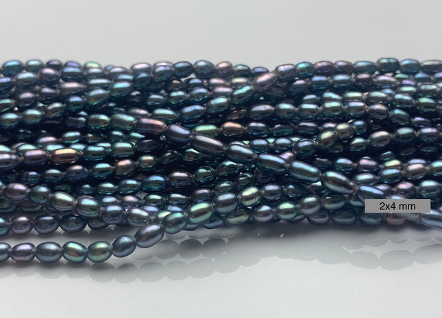 2x3-4 mm AAA Rainbow Peacock Color Rice Tiny Seed Freshwater Pearls High Luster Seed Freshwater Pearls Genuine Top Quality Pearls #P1589
