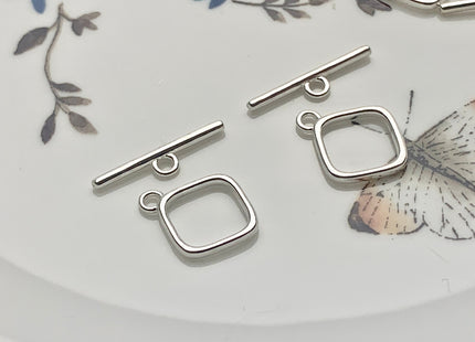 11x15 mm 925 Sterling Silver Toggle Clasp Genuine 925 Sterling Silver Toggle Findings With Square Shape Design DIY Jewelry #10171