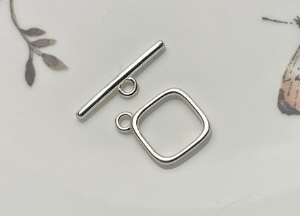 11x15 mm 925 Sterling Silver Toggle Clasp Genuine 925 Sterling Silver Toggle Findings With Square Shape Design DIY Jewelry #10171