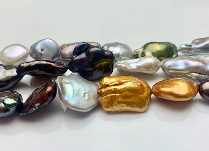 10x15 mm Mixed Color Keshi Freshwater Pearl Beads Jumbo Size Mixed Champagne Gray Gold Brown Green White Keshi Nugget Pearl Beads #P1615