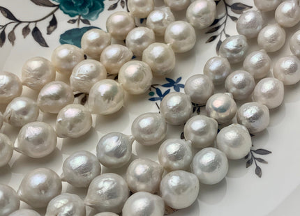 10x13-13x15mm Natural White High Luster Edison Baroque Freshwater Pearl Beads Genuine Ivory/White Freshwater Edison Pearl #P1592