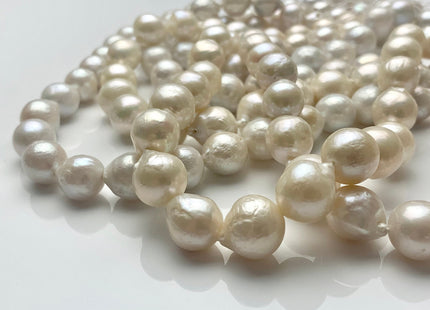 10x13-13x15mm Natural White High Luster Edison Baroque Freshwater Pearl Beads Genuine Ivory/White Freshwater Edison Pearl #P1592