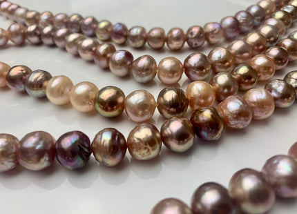 9-11mm AAA Very Rare Dark Mauve Pink Baroque Pearl Genuine Top Quality Natural Edison Pearl With Iridescent Gold Sheen 43 Beads #P1637