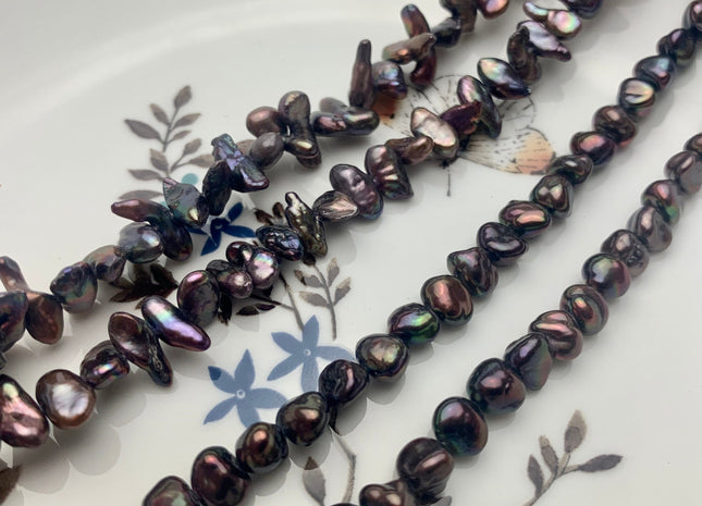 4x8mm Or 6-7mm AAA Peacock Color Keshi Freshwater Nugget Pearl Beads Center Drilled Keshi Nuggets Genuine Peacock Freshwater Pearl #P1619