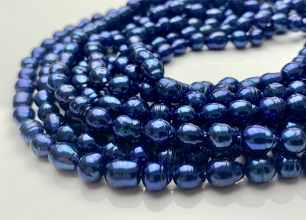 7-8x8-9 mm Navy Blue Baroque Freshwater Pearl Beads Genuine Navy Blue Color Baroque Freshwater Pearls 47-48 Pieces #P1629