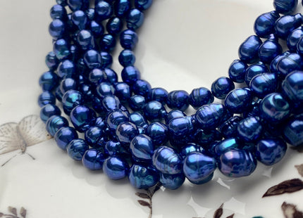 7-8x8-9 mm Navy Blue Baroque Freshwater Pearl Beads Genuine Navy Blue Color Baroque Freshwater Pearls 47-48 Pieces #P1629