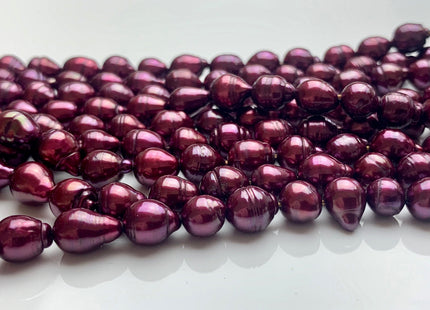 7-8x8-9 mm Dark Burgundy Baroque Freshwater Pearl Beads Genuine Dark Burgundy Color Baroque Freshwater Pearls 47-48 Pieces #P1630
