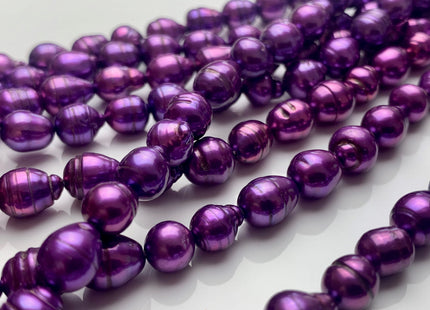7-8x8-9 mm Dark Purple Baroque Freshwater Pearl Beads Genuine Dark Purple Color Baroque Freshwater Pearls 47-48 Pieces #P1631