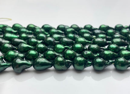 7-8x10-11 mm Forest Green Baroque Freshwater Pearl Beads Genuine Forest Green Color Baroque Freshwater Pearls 47-48 Pieces #P1632