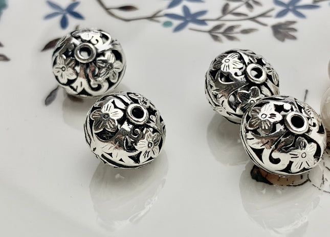 One Piece 11x14 mm 925 Sterling Silver Tibetan Style Silver Spacer Genuine Sterling Silver Spacer Bali Antique Drum Shape Beads #10173