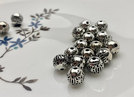 One Piece 8mm 925 Sterling Silver Tibetan Style Silver Spacer Ball Genuine Sterling Silver Spacer Bali Antique Beads #10179