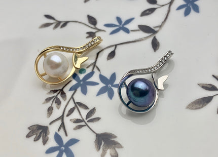One Piece 925 Sterling Silver Pendant Setting Findings For Half Drilled Pearls Tear Drop Design Pearl Mounting DIY Jewelry Pendant #10180