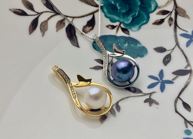One Piece 925 Sterling Silver Pendant Setting Findings For Half Drilled Pearls Tear Drop Design Pearl Mounting DIY Jewelry Pendant #10180