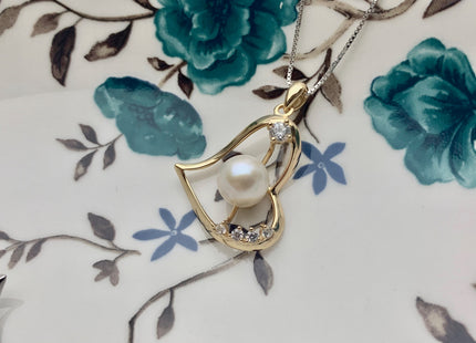 One Piece 925 Sterling Silver/Gold Pendant Setting Findings For Half Drilled Pearls Wide Heart Design Pearl Mounting DIY Jewelry #10185
