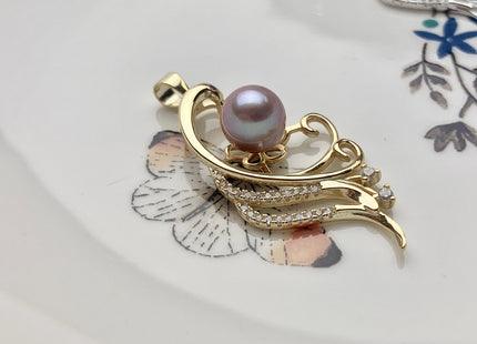 One Piece 925 Sterling Silver/Gold Pendant Setting Findings For Half Drilled Pearls Large Wing Design Pearl Mounting DIY Jewelry #10189