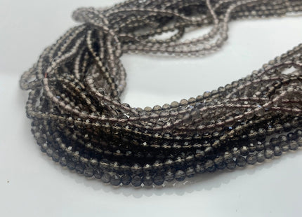 BEST DEAL 2.5 mm Natural Faceted Round Smoky Quartz Gemstone Beads Genuine Natural Quartz Gemstone Loose Beads 15.5 Inches Strand #2596
