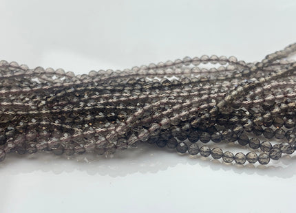 BEST DEAL 2.5 mm Natural Faceted Round Smoky Quartz Gemstone Beads Genuine Natural Quartz Gemstone Loose Beads 15.5 Inches Strand #2596