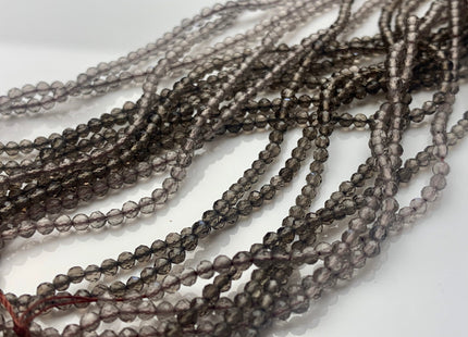 BEST DEAL 2.5 mm Natural Faceted Round Smoky Quartz Gemstone Beads Genuine Natural Quartz Gemstone Loose Beads 15.5 Inches Strand #2596