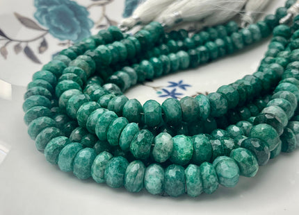7-8 mm AAA 100% Natural Faceted Rondelle Green Chrysocolla Gemstone Beads Top Quality Gemmy Green Chrysocolla Beads 8 Inches #3773