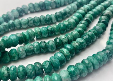 7-8 mm AAA 100% Natural Faceted Rondelle Green Chrysocolla Gemstone Beads Top Quality Gemmy Green Chrysocolla Beads 8 Inches #3773