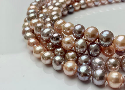 10-11 mm AAA Rare Extra Shiny Natural Mixed Mauve Pink Potato Freshwater Pearl Bead Genuine High Luster Quality Bridal Pearl 41 Beads #P1662
