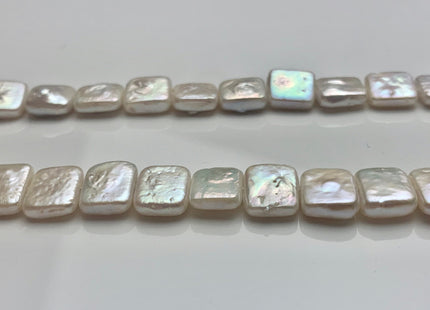 10-11mm or 9x11mm Natural White Square Rectangle Coin Freshwater Pearls Flat Square Coin Pearl Beads Genuine Freshwater Coin Pearls #P1641