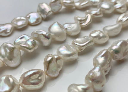 10-13 mm AAA Natural White Freshwater Keshi Pearl Beads Genuine Rare High Luster Freshwater Nugget Keshi Center Drilled Pearl #P1664