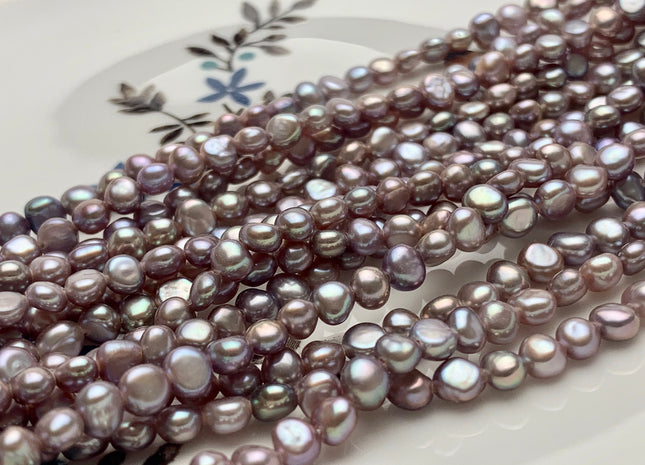 3.5-4mm AAAAA Natural Dark Purple Mauve Potato Nugget Freshwater Seed Pearls Genuine Very Rare Super High Luster Tiny Round Nugget #P1601