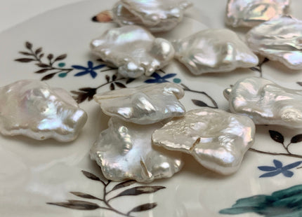 One Piece 20-25 mm AAAA Very Rare Natural White Irregular Square Flat Keshi Freshwater Pearl Beads Genuine Cultured Quality Pearl #P1597