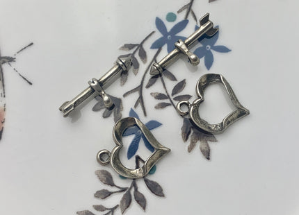 13X15 mm 925 Sterling Silver Toggle Clasp Genuine 925 Sterling Silver Toggle Findings Heart Shape Design DIY Jewelry #10229