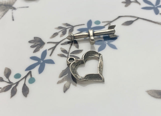 13X15 mm 925 Sterling Silver Toggle Clasp Genuine 925 Sterling Silver Toggle Findings Heart Shape Design DIY Jewelry #10229