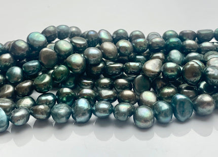 8x10 mm AA Rare Grayish Green Color Freshwater Nugget Pearl Beads Genuine Smooth Potato Nugget Freshwater Pearls #P1607