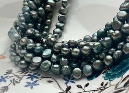 8x10 mm AA Rare Grayish Green Color Freshwater Nugget Pearl Beads Genuine Smooth Potato Nugget Freshwater Pearls #P1607