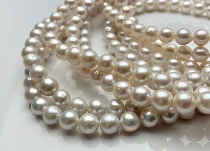 8 mm AAA Natural White Top Quality Edison Baroque Freshwater Pearls Bead Genuine Very High Luster Freshwater Edison Pearls 50 Pieces #P1086