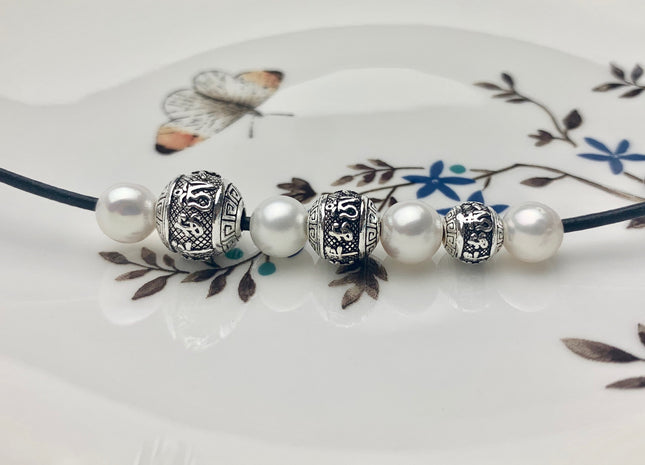 One Piece 8-12 mm 925 Sterling Silver Tibetan Style Silver Spacer Ball Genuine Sterling Silver Spacer Bali Large Hole Antique Beads #10223