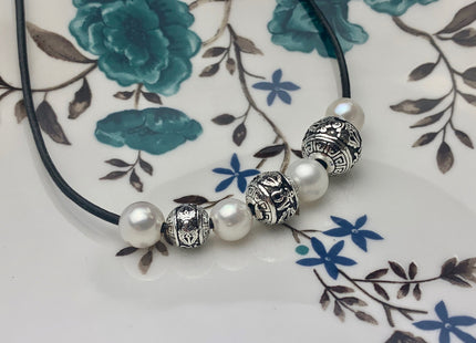 One Piece 8-12 mm 925 Sterling Silver Tibetan Style Silver Spacer Ball Genuine Sterling Silver Spacer Bali Antique Large Hole Beads #10226