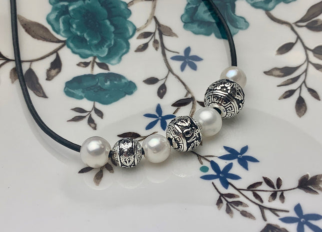 One Piece 8-12 mm 925 Sterling Silver Tibetan Style Silver Spacer Ball Genuine Sterling Silver Spacer Bali Antique Large Hole Beads #10226