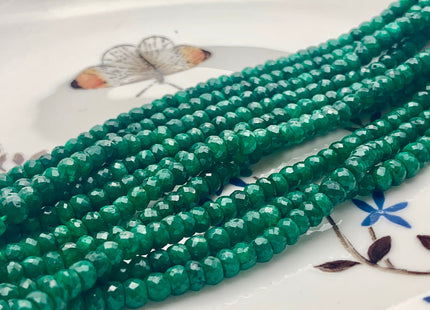 3mm 4mm 5mm AAA Faceted Rondelle Natural Green Emerald Gemstone Beads Genuine Top Quality High Polished Faceted Emerald Loose Beads #3776